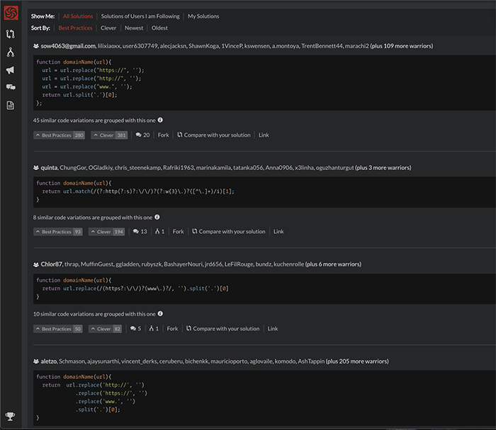 Codewars-Compare-Solutions